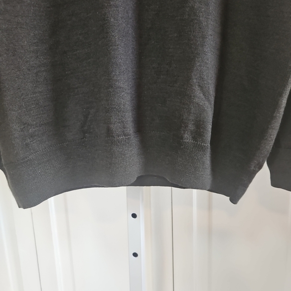 Jos A Bank Sweater Mens 2XL XXL Dark Green Merino Wool Blend Executive V-Neck - Picture 6 of 6